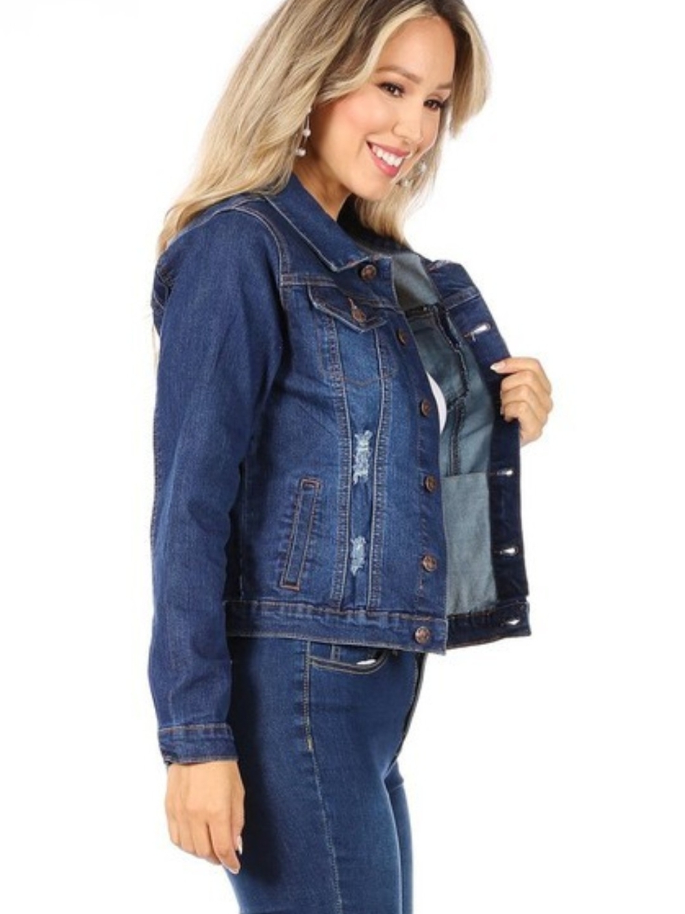Rico Jans Women's Dark Blue Denim Jacket - Casual Jean Jacket NWT